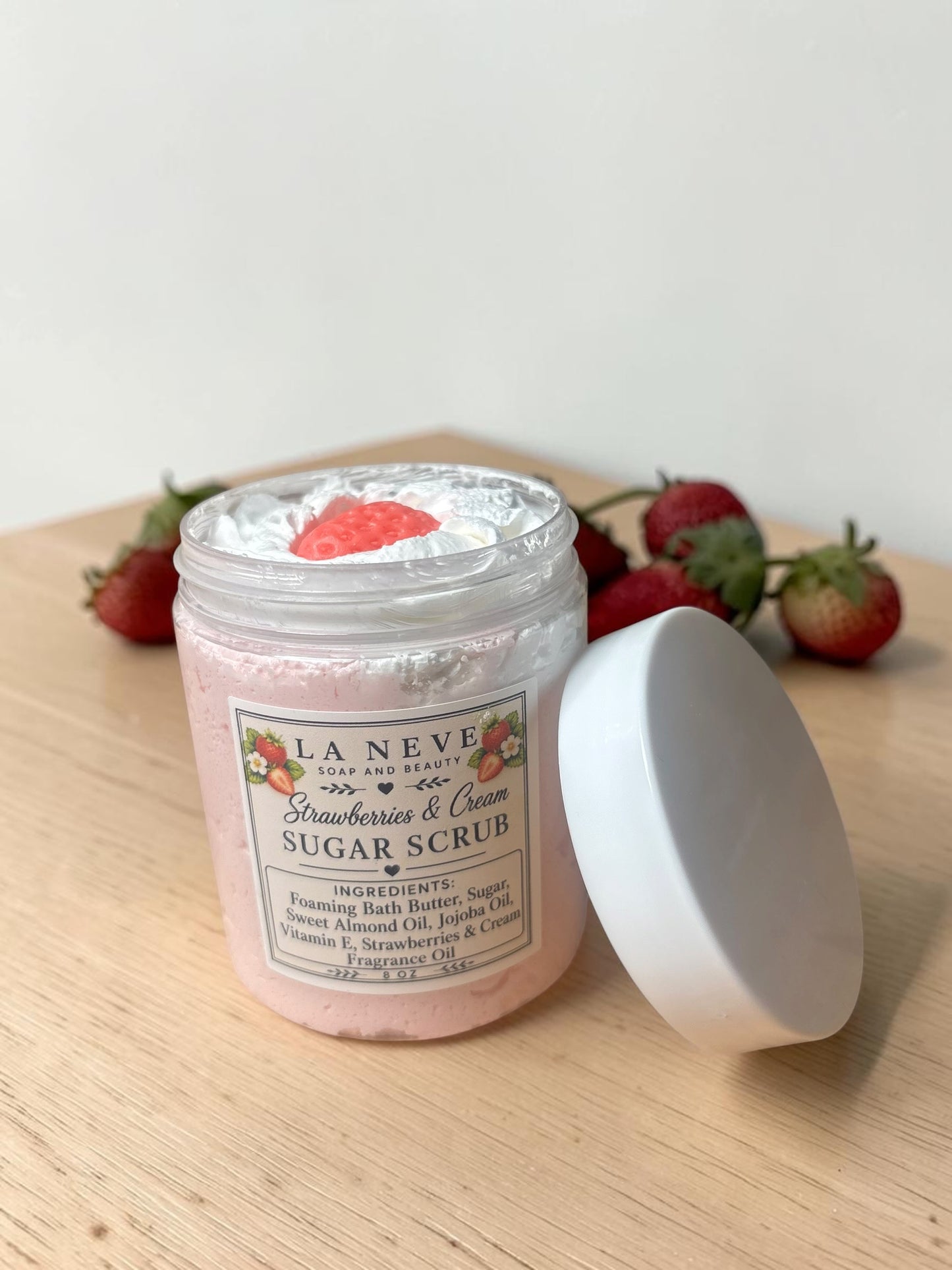 Foaming Sugar Scrub: Strawberries and Cream