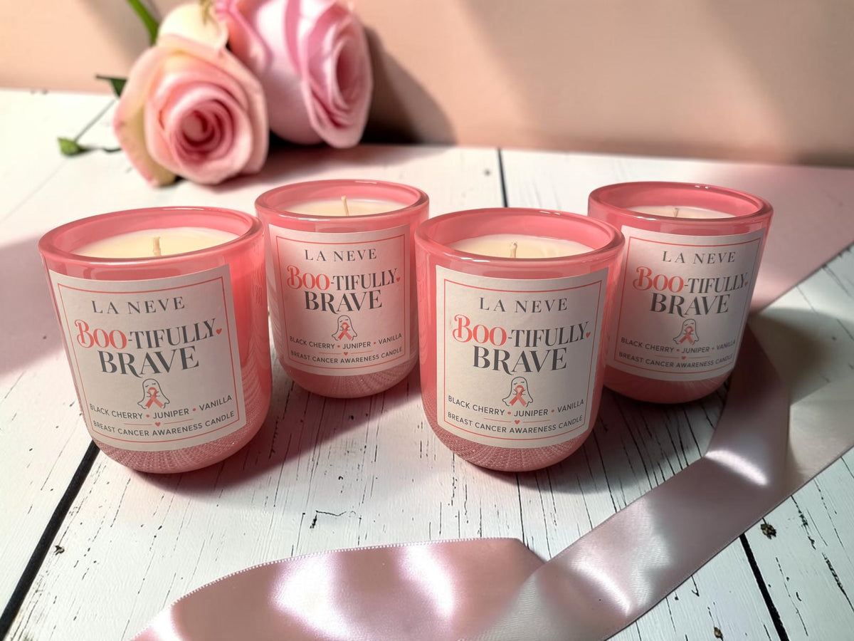 Boo-Tifully Brave Breast Cancer Awareness Candle