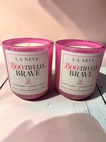 Boo-Tifully Brave Breast Cancer Awareness Candle