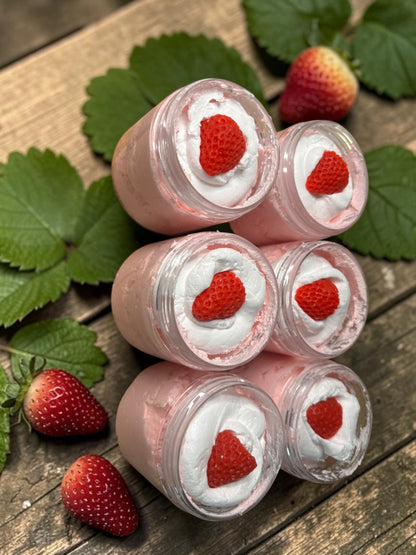 Foaming Sugar Scrub- Strawberries and Cream