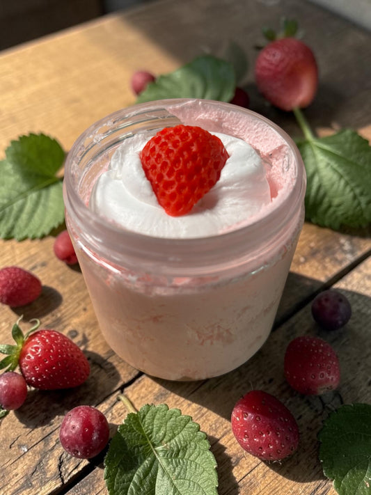 Foaming Sugar Scrub- Strawberries and Cream