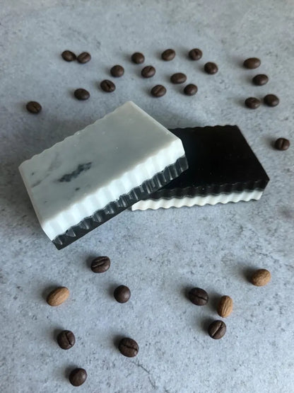 Midnight Latte: Charcoal and Goat Milk Soap with Vanilla, Almond, and Coffee