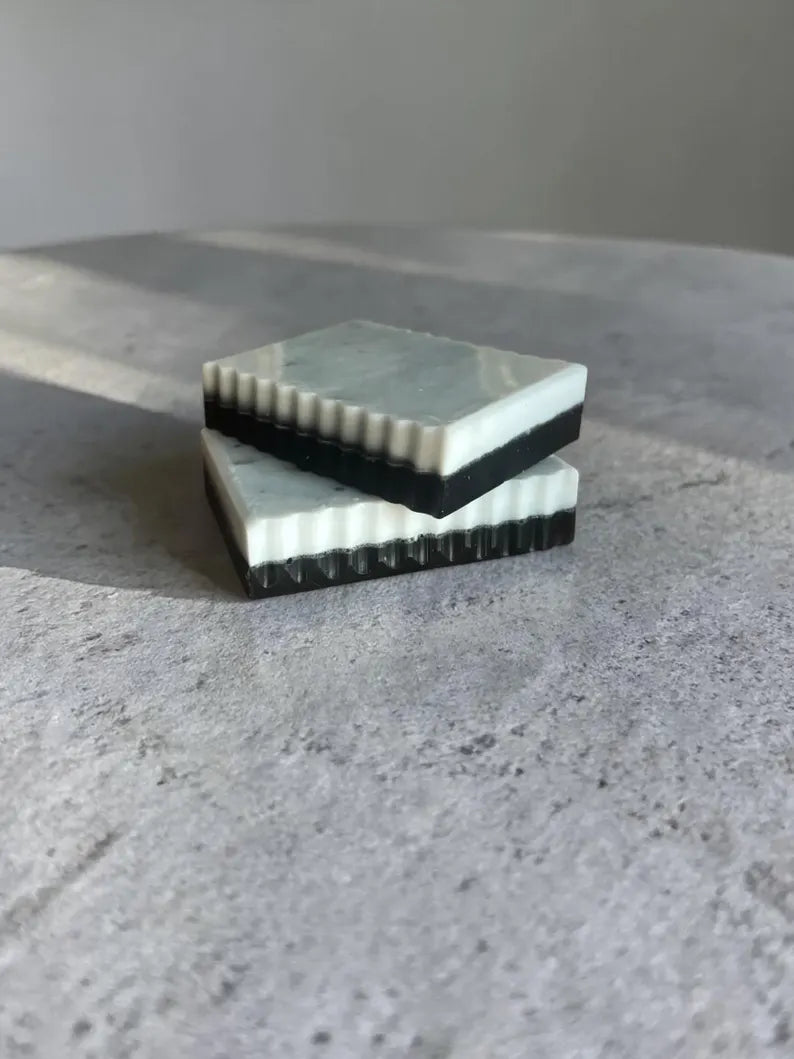 Midnight Latte: Charcoal and Goat Milk Soap with Vanilla, Almond, and Coffee