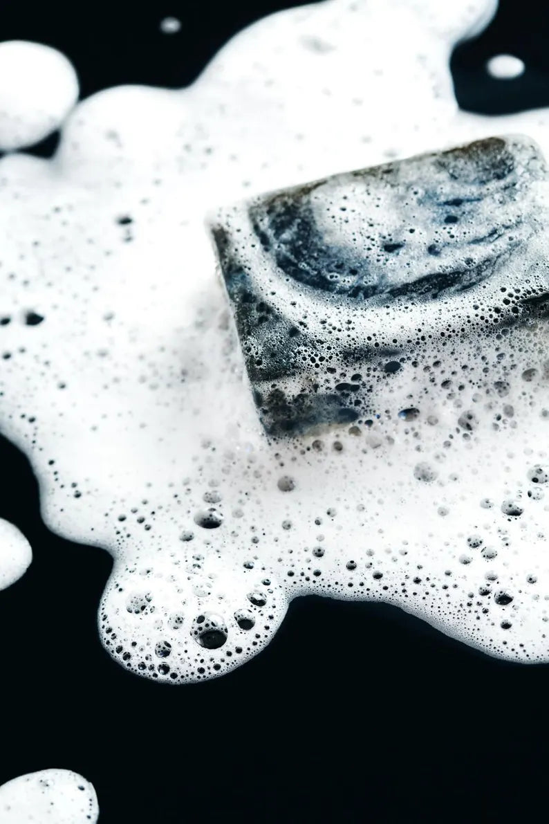 Midnight Latte: Charcoal and Goat Milk Soap with Vanilla, Almond, and Coffee
